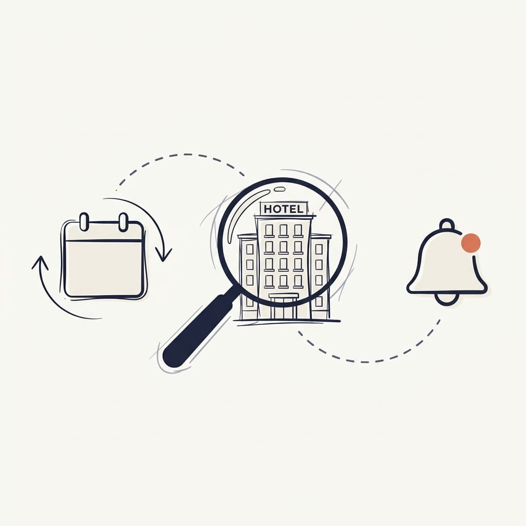 Daily price-monitoring loop with a notification bell